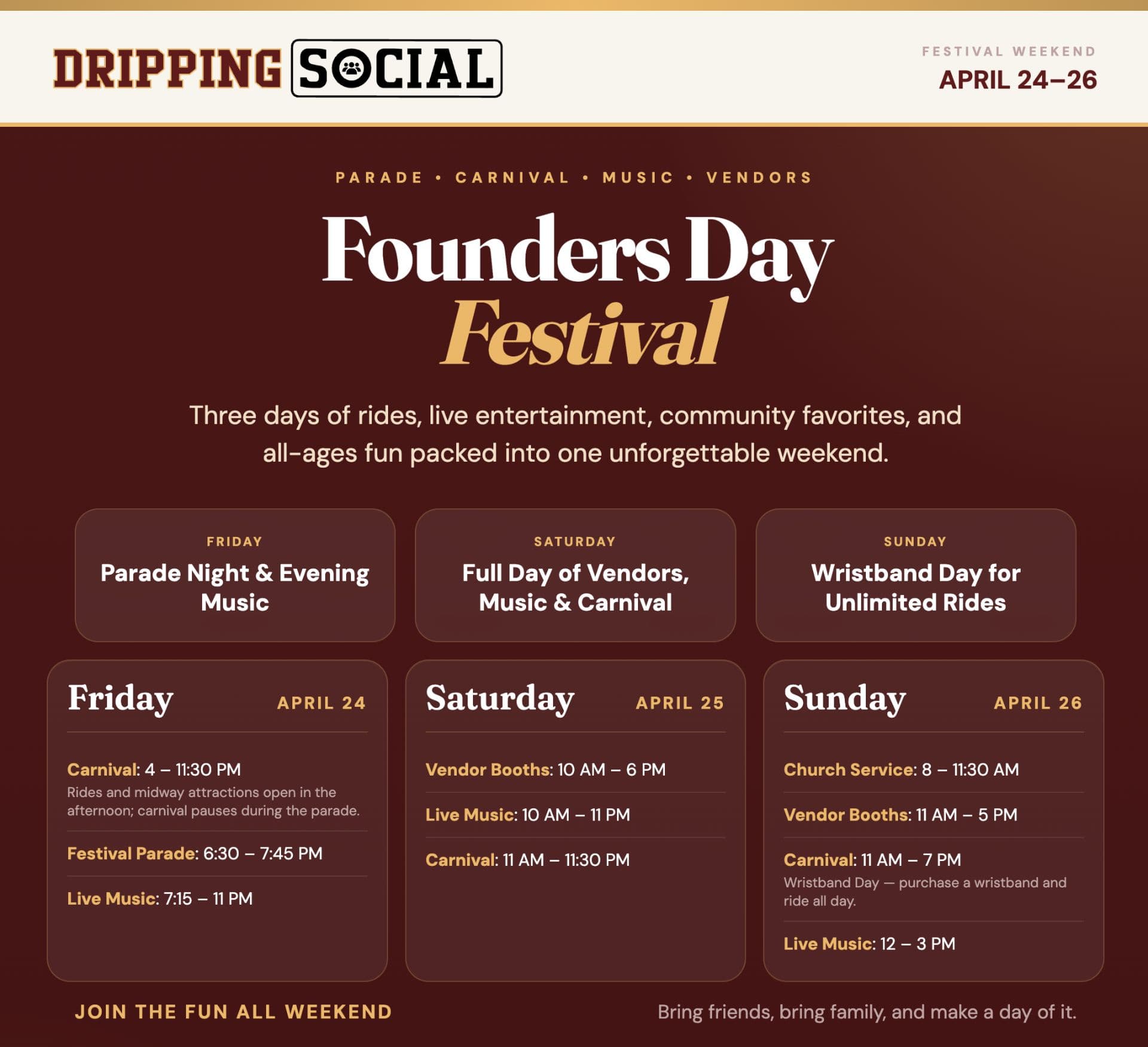 Founders Day 2026: Dripping Springs Annual Festival