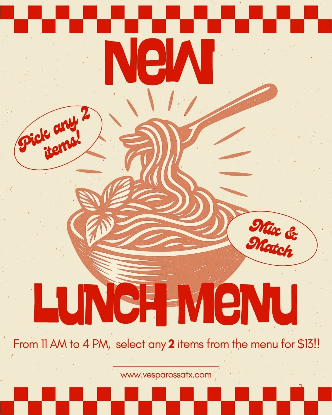 $13 Lunch Special at Vespa Rossa – Pick Any 2 Items — 1 of 2