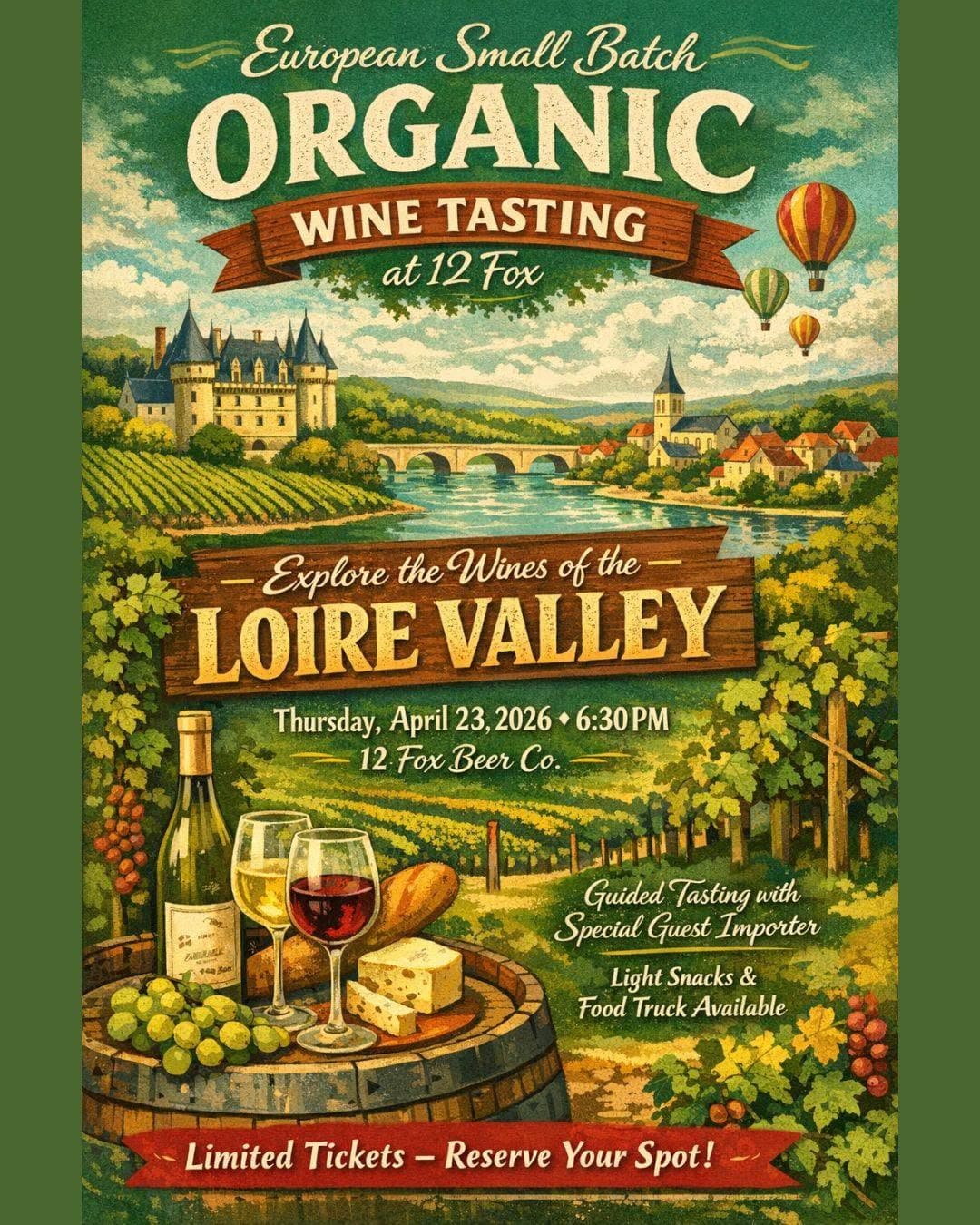 Loire Valley Organic Wine Tasting at 12 Fox Beer Co