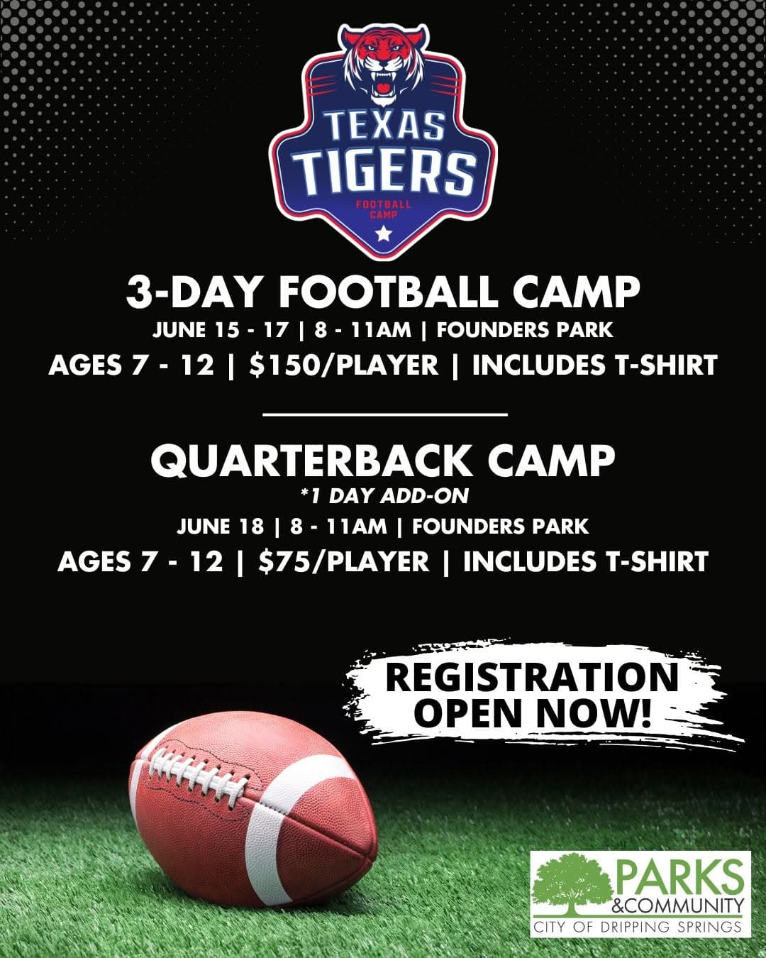 Youth Football Skills Camp at Dripping Springs Ranch Park — 1 of 2