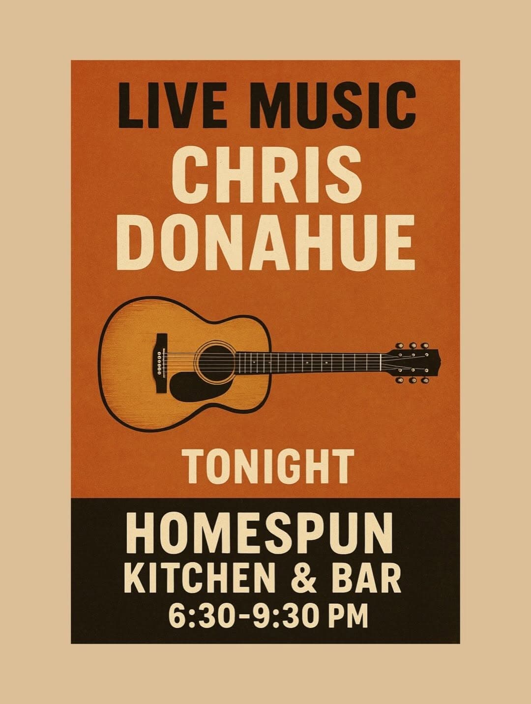 Chris Donahue Live Music at Homespun Kitchen and Bar — 1 of 4