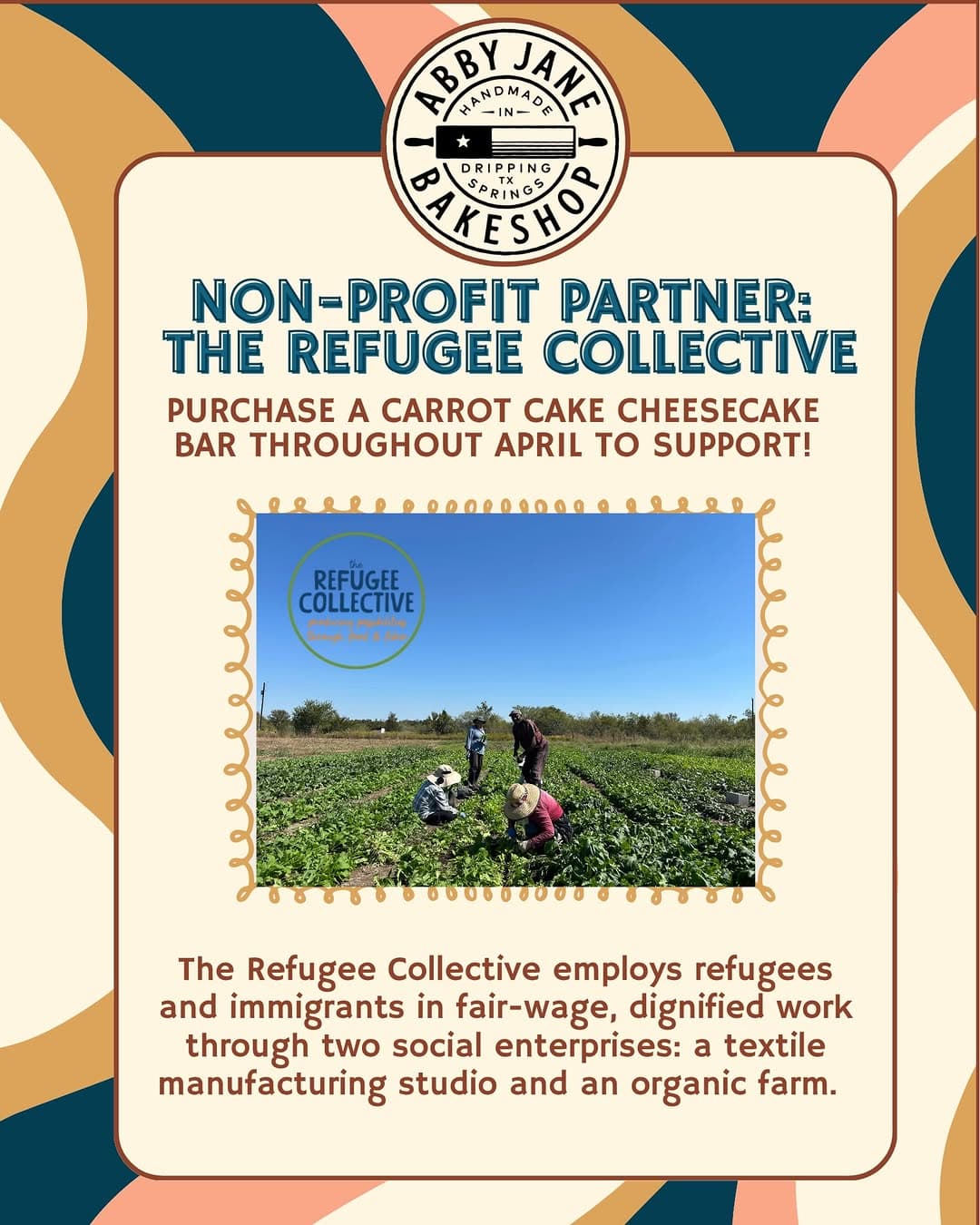 Carrot Cake Cheesecake Bar Fundraiser at Abby Jane Bakeshop — 1 of 2