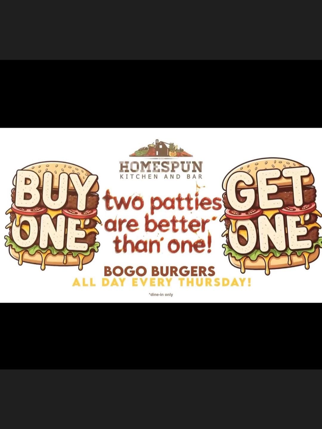 BOGO Burgers & Happy Hour at Homespun Kitchen and Bar — 1 of 3