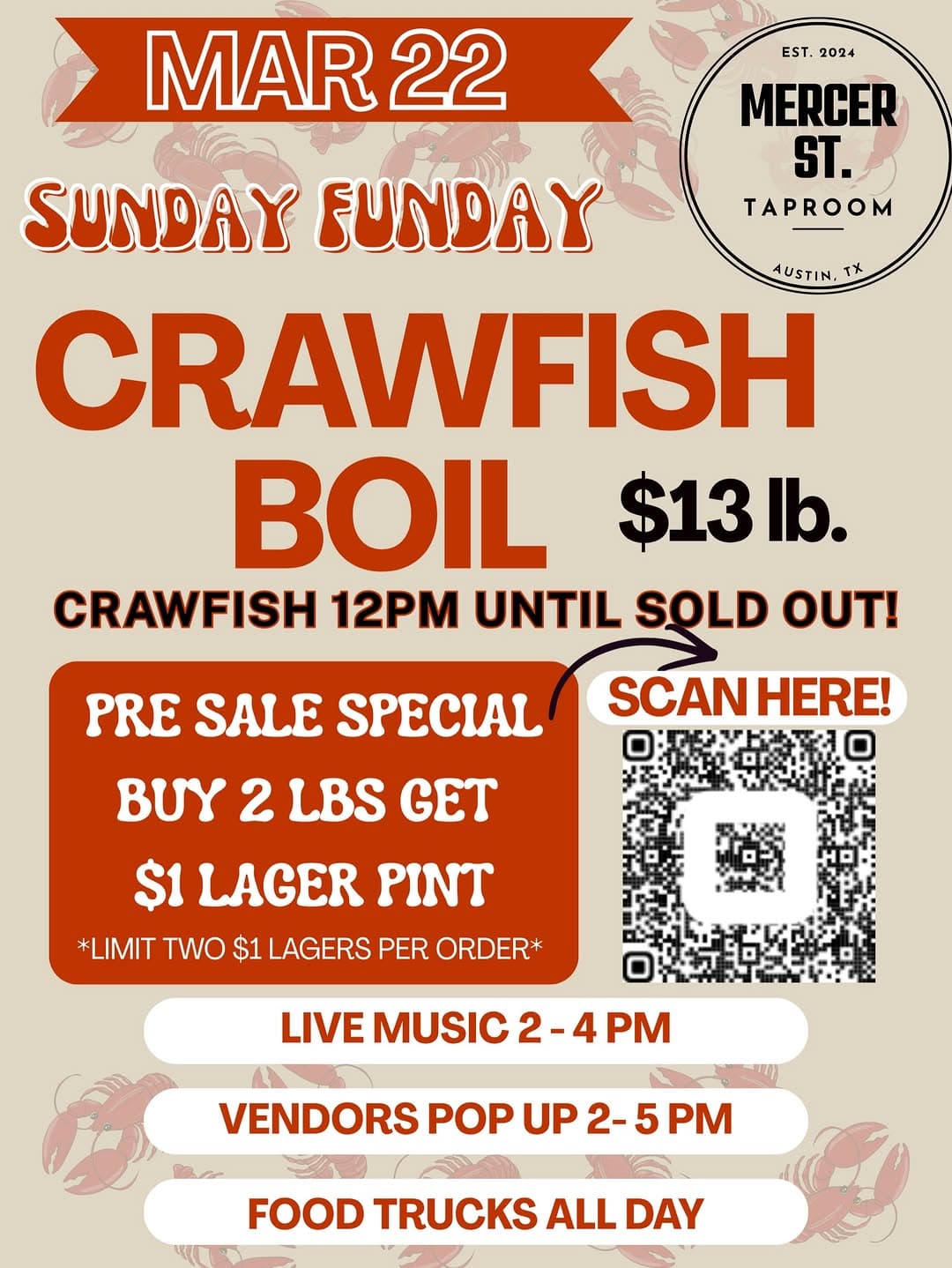 Sunday Crawfish Boil at Mercer St. Taproom — 1 of 3