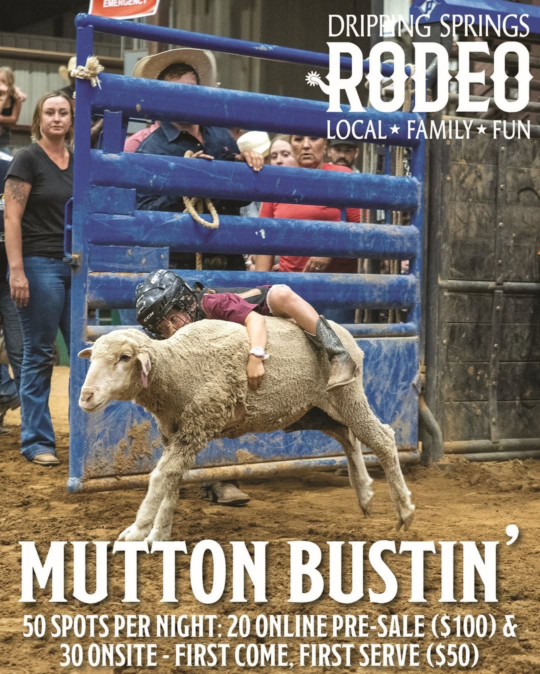 Mutton Busting at Dripping Springs Rodeo