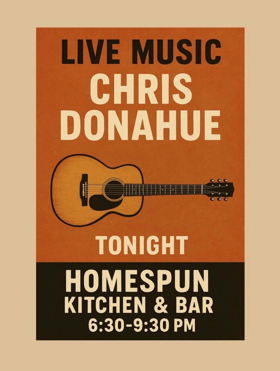 Chris Donahue Live Music at Homespun Kitchen and Bar — 1 of 3